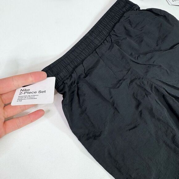 Nike Air Pant Set Boys Small 5 Two Piece Jogger Set Black Full Zip Swoosh - Picture 6 of 7